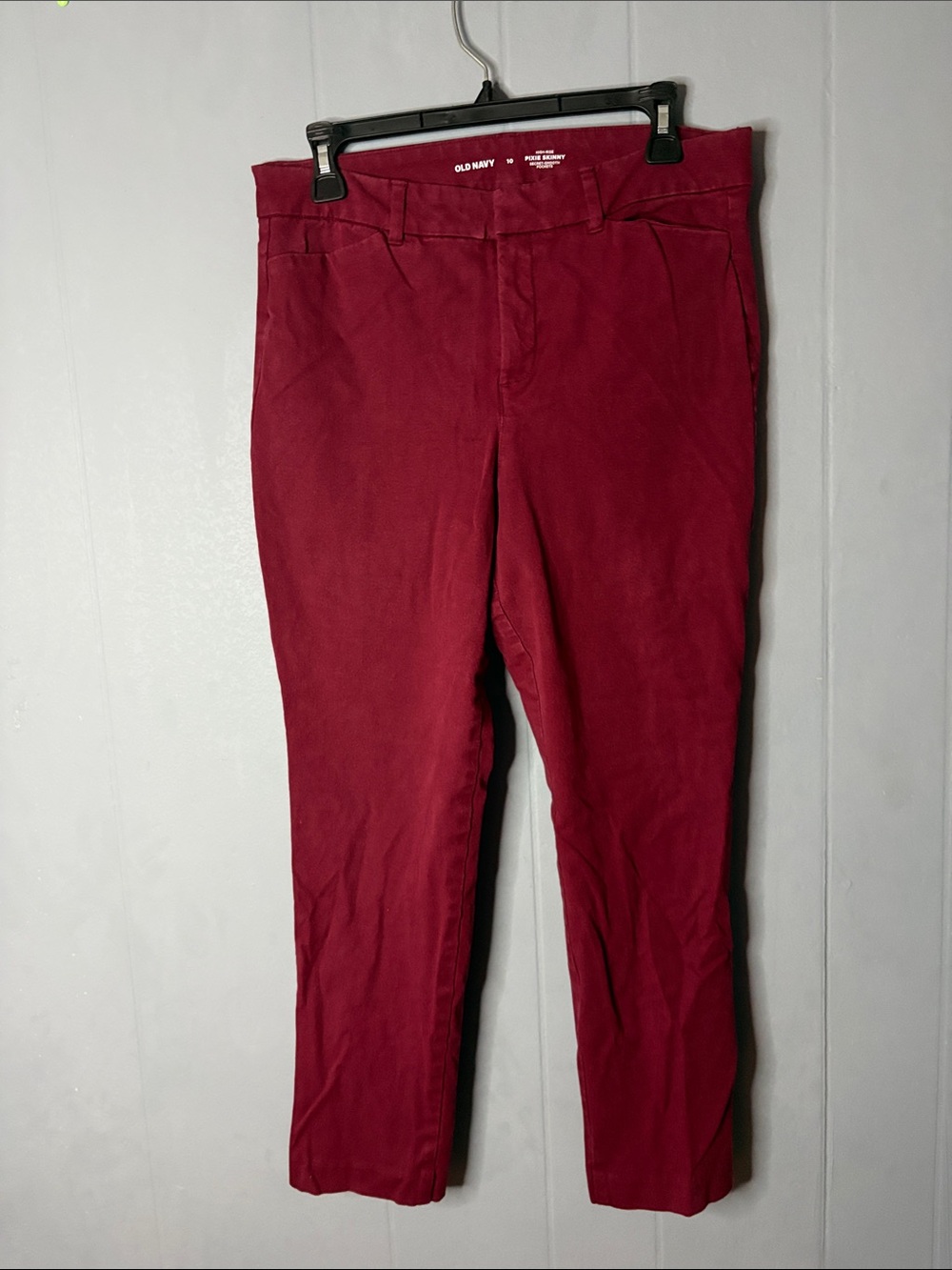 Old Navy Deep Red Ankle Slim Chino Pants